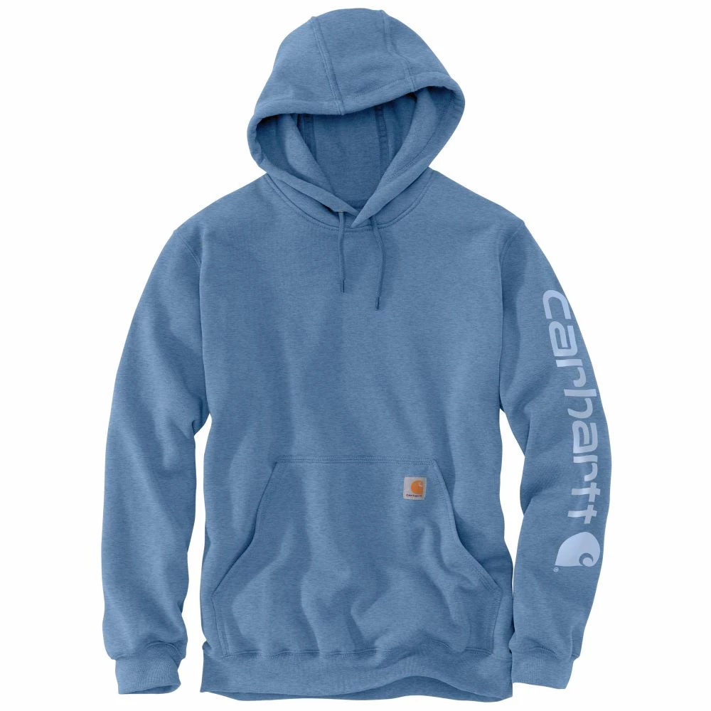 'Carhartt' Men's Midweight Logo Hoodie - Coastal Heather 3 'Carhartt' Men's Midweight Logo Hoodie - Coastal Heather