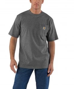'Carhartt' Men's Workwear Heavyweight Pocket T-Shirt - Carbon Heather