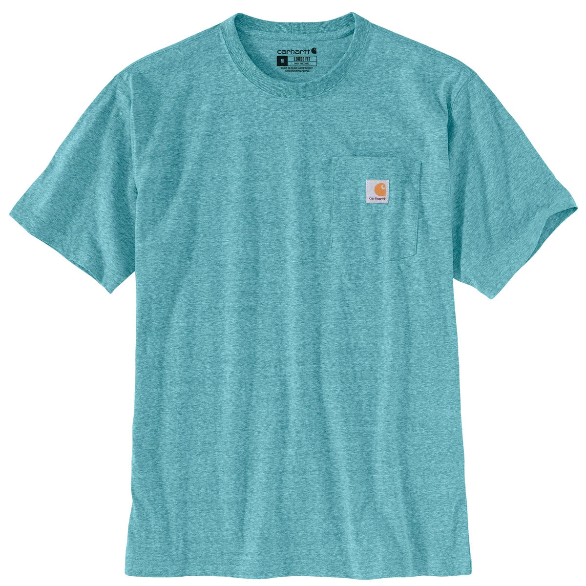 'Carhartt' Men's Workwear Heavyweight Pocket T-Shirt - Blue Spruce Snow Heather 3 'Carhartt' Men's Workwear Heavyweight Pocket T-Shirt - Blue Spruce Snow Heather