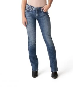 SILVER JEANS CO 'Silver' Women's Elyse Mid Rise Slim Boot - Indigo