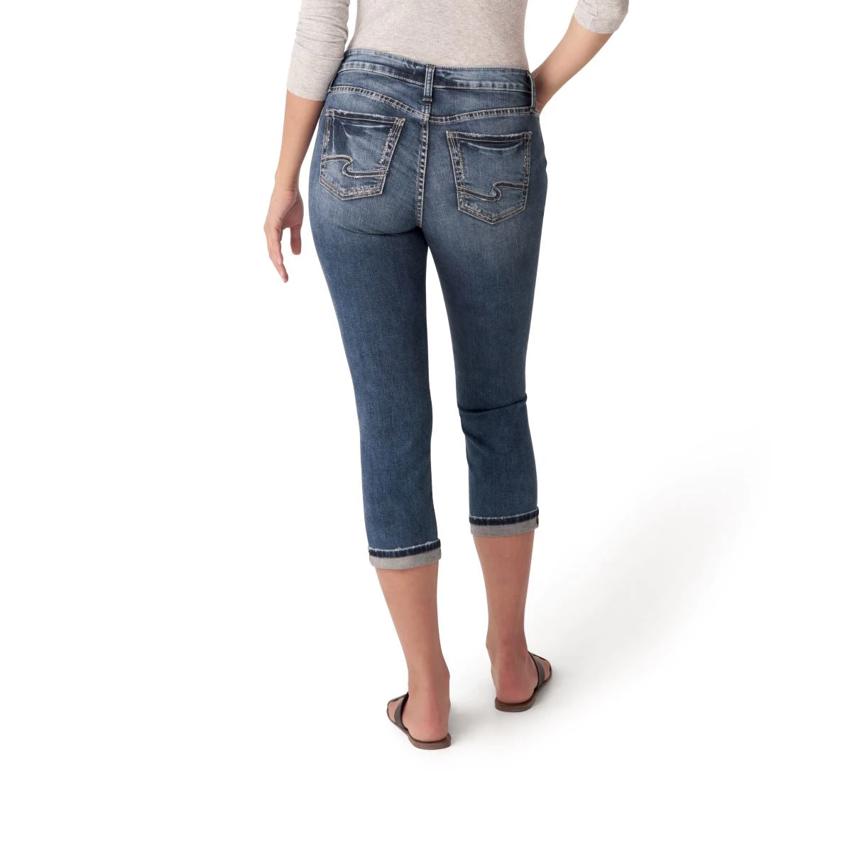 SILVER JEANS CO 'Silver' Women's Elyse Capri Jeans - Indigo 4 SILVER JEANS CO 'Silver' Women's Elyse Capri Jeans - Indigo