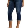 SILVER JEANS CO 'Silver Jeans' Women's Suki Mid Rise Curvy Capri - Dark Indigo