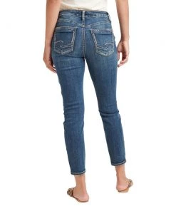 SILVER JEANS CO 'Silver Jeans' Women's Suki Mid Rise Curvy Capri - Dark Indigo