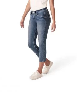 SILVER JEANS CO 'Silver Jeans' Women's Suki Mid Rise Straight Capri - Dark Indigo 7 SILVER JEANS CO 'Silver Jeans' Women's Suki Mid Rise Straight Capri - Dark Indigo