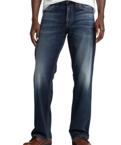 SILVER JEANS CO 'Silver Jeans' Men's Zac Relaxed Fit Straight Leg - Medium Indigo