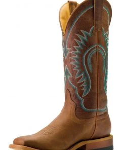 Anderson Bean 'Macie Bean' Women's 13" The Perfect Tan Western Square Toe - Pecan Barking Iron