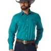 'Wrangler' Men's Advanced Comfort Cowboy Cut Snap Front - Turquoise 1 'Wrangler' Men's Advanced Comfort Cowboy Cut Snap Front - Turquoise