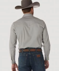 'Wrangler' Men's Advanced Comfort Cowboy Cut Snap Front - Cement 7 'Wrangler' Men's Advanced Comfort Cowboy Cut Snap Front - Cement