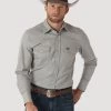 'Wrangler' Men's Advanced Comfort Cowboy Cut Snap Front - Cement
