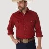 'Wrangler' Men's Advanced Comfort Cowboy Cut Snap Front - Red 2 'Wrangler' Men's Advanced Comfort Cowboy Cut Snap Front - Red
