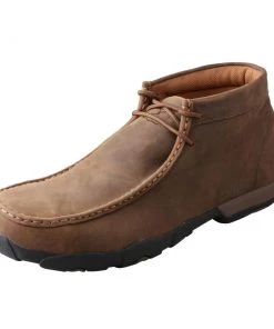 Twisted X Boots 'Twisted X' Men's Chukka Driving Moc EH Steel Toe - Distressed Saddle