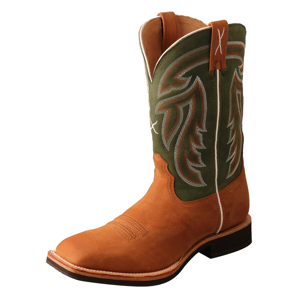Twisted X Boots 'Twisted X' Men's 12" Horseman Western Square Toe - Tan / Dk Green 3 Twisted X Boots 'Twisted X' Men's 12" Horseman Western Square Toe - Tan / Dk Green