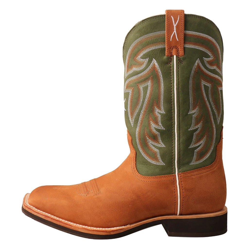 Twisted X Boots 'Twisted X' Men's 12" Horseman Western Square Toe - Tan / Dk Green 7 Twisted X Boots 'Twisted X' Men's 12" Horseman Western Square Toe - Tan / Dk Green