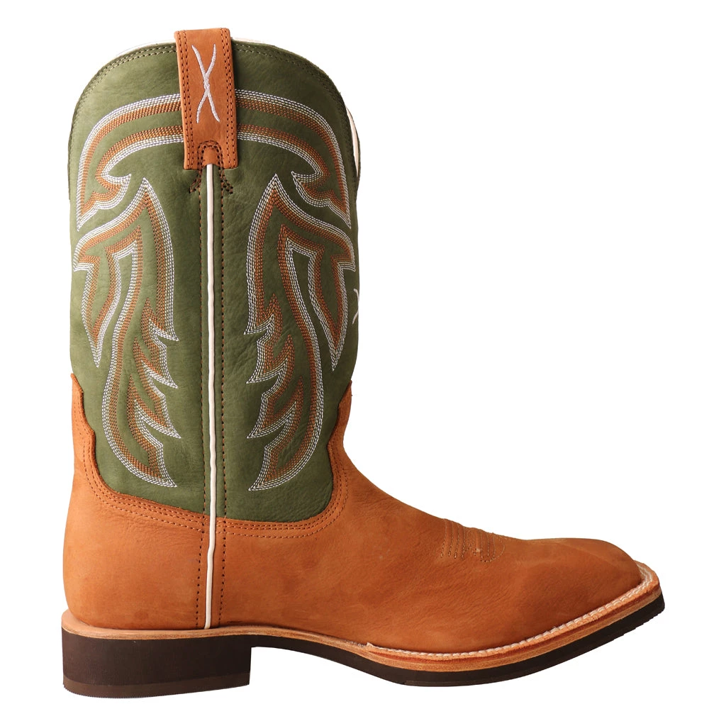 Twisted X Boots 'Twisted X' Men's 12" Horseman Western Square Toe - Tan / Dk Green 6 Twisted X Boots 'Twisted X' Men's 12" Horseman Western Square Toe - Tan / Dk Green