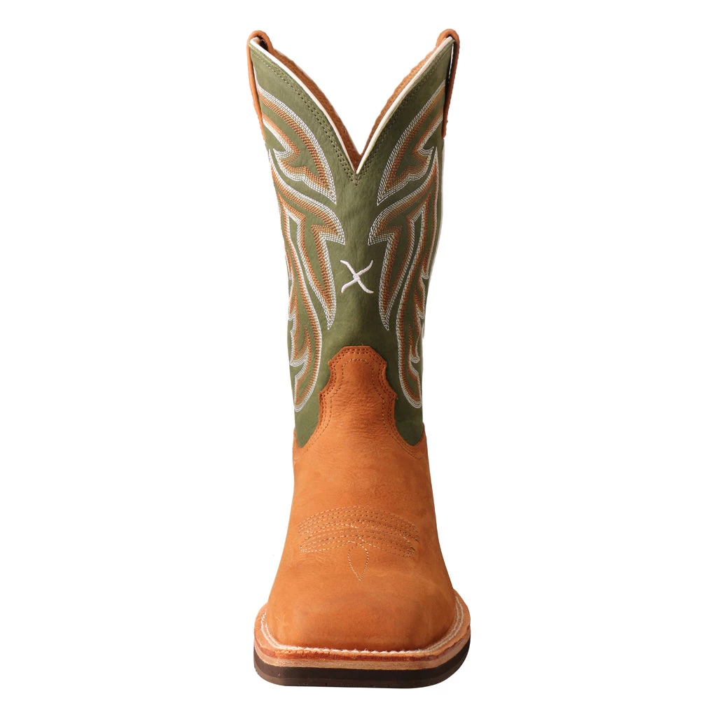Twisted X Boots 'Twisted X' Men's 12" Horseman Western Square Toe - Tan / Dk Green 4 Twisted X Boots 'Twisted X' Men's 12" Horseman Western Square Toe - Tan / Dk Green
