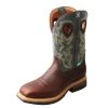Twisted X Boots 'Twisted X' Men's 12" Lite Cowboy EH WP Square Alloy Toe - Brown / Teal Green