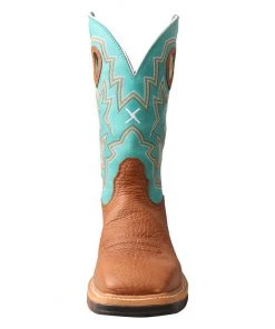 Twisted X Boots 'Twisted X' Men's 12" Lite Cowboy EH Steel Toe - Cognac / Turquoise