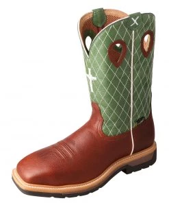 Twisted X Boots 'Twisted X' Men's 12" Lite Int. Met Guard EH Steel Toe - Brown / Green