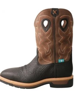 Twisted X Boots 'Twisted X' Men's 12" Lite Western Work EH WP Steel Toe - Black / Brown