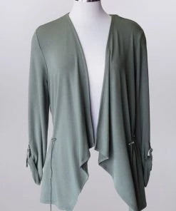 'Keren Hart' Women's Drawstring Cardigan - Moss