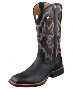 Twisted X Boots 'Twisted X' Men's 14" Ruff Stock Western Square Toe - Black