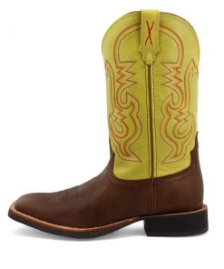 Twisted X Boots 'Twisted X' Men's 12" Ruff Stock Western Square Toe - Peanut / Lime 15 Twisted X Boots 'Twisted X' Men's 12