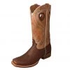 Twisted X Boots 'Twisted X' Men's 14" Ruff Stock Western Square Toe - Cognac / Crazy Horse Brown 2 Twisted X Boots 'Twisted X' Men's 14" Ruff Stock Western Square Toe - Cognac / Crazy Horse Brown