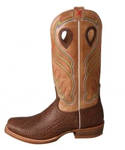 Twisted X Boots 'Twisted X' Men's 14" Ruff Stock Western Square Toe - Cognac / Crazy Horse Brown