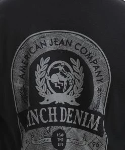 'Cinch' Men's Classic Crew Neck Logo Tee - Black