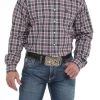 'Cinch' Men's Western Plaid Button Front - Burgundy / Grey