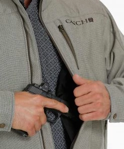 'Cinch' Men's Bonded Logo Conceal Carry Jacket - Stone