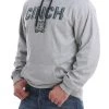'Cinch' Men's CINCH Applique Hoodie - Heather Grey