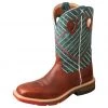 Twisted X Boots 'Twisted X' Men's 13" Cellstretch Work EH Alloy Toe - Cognac / Dark Green