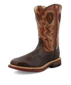 Twisted X Boots 'Twisted X' Men's 12" Cellstretch EH WP Alloy Toe - Smokey Chocolate / Spice