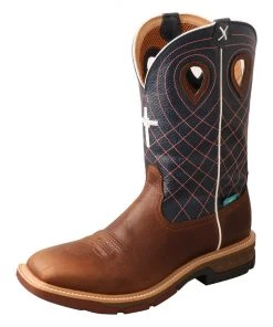 Twisted X Boots 'Twisted X' Men's 12" CellStretch® Western WP Square Toe - Mocha / Navy