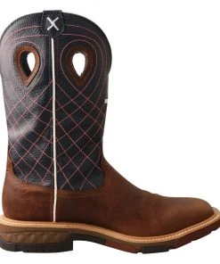 Twisted X Boots 'Twisted X' Men's 12" CellStretch® Western WP Square Toe - Mocha / Navy