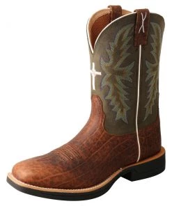 Twisted X Boots 'Twisted X' Men's 11" Tech-X Cellstretch Western Square Toe - Brown / Green
