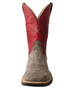Twisted X Boots 'Twisted X' Men's 11" Tech-X Cellstretch Western Square Toe - Grey / Red