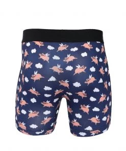 'Cinch' Men's 6" Pigs Fly Boxer Brief - Navy