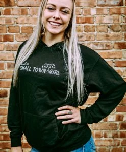 'ScratchPad Tees' Women's Small Town SD Hoodie - Black