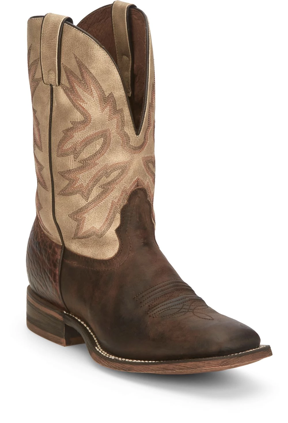 'Nocona' Men's 11" Henry Western Square Toe - Antiqued Brown Cowhide / Vintage Stone 8 'Nocona' Men's 11" Henry Western Square Toe - Antiqued Brown Cowhide / Vintage Stone