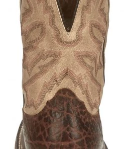 'Nocona' Men's 11" Henry Western Square Toe - Antiqued Brown Cowhide / Vintage Stone 15 'Nocona' Men's 11