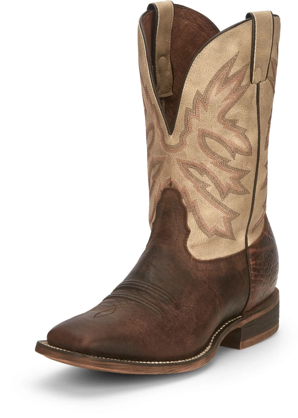 'Nocona' Men's 11" Henry Western Square Toe - Antiqued Brown Cowhide / Vintage Stone 9 'Nocona' Men's 11" Henry Western Square Toe - Antiqued Brown Cowhide / Vintage Stone