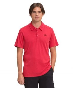 'The North Face' Men's Plaited Crag Polo - Rococco Red Heather