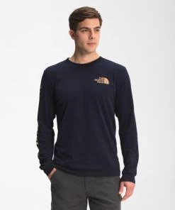 'The North Face' Men's Long Sleeve Hit T-Shirt - Aviator Navy