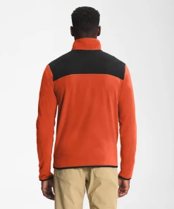 'The North Face' Men's TKA Glacier Snap Pullover - Burnt Ochre / TNF Black 5 'The North Face' Men's TKA Glacier Snap Pullover - Burnt Ochre / TNF Black