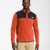 'The North Face' Men's TKA Glacier Snap Pullover - Burnt Ochre / TNF Black