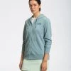 'The North Face' Women's Lightweight Full Zip Hoodie - Tourmaline Blue Heather 2 'The North Face' Women's Lightweight Full Zip Hoodie - Tourmaline Blue Heather