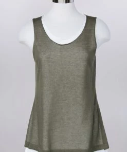 'Keren Hart' Women's Knit Tank Top - Olive (ext. Sizes)