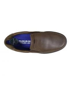 'Nunn Bush' Men's Cam Moc Toe Slip On - Brown Crazy Horse